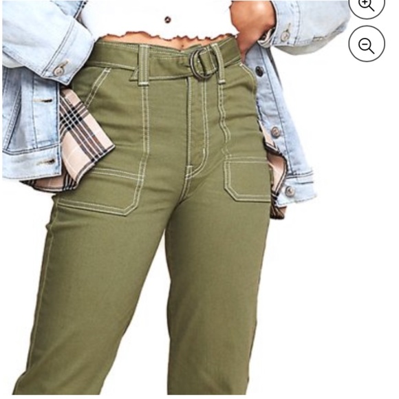 Signature by Levi Strauss & Co. Juniors' High Rise Utility Slim Crop Jeans 7 28 - Picture 3 of 9